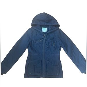 Billabong Distressed Y2K Vintage Grunge Charcoal Grey Light Fall Branded Jacket